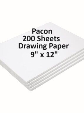 NEW Art Supplies Drawing Paper White Standard Weight 9" x 12" 100 Sheets School